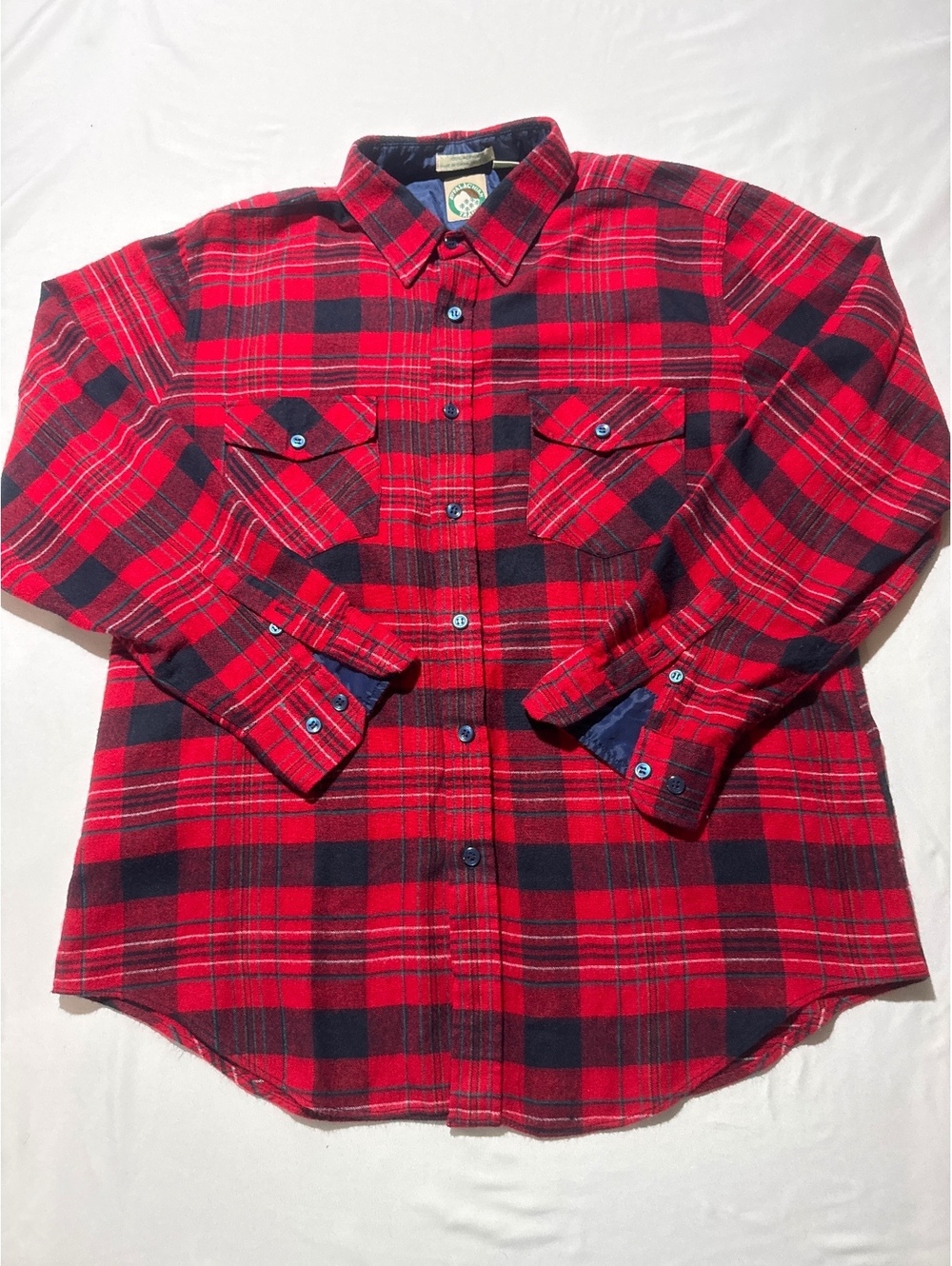 Classic Red & Black Plaid Flannel Shirt - 100% Acrylic Cozy!